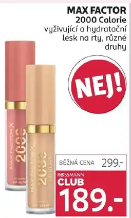 Rossmann MAX FACTOR 2000 Calorie nabídka