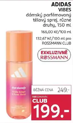 Rossmann ADIDAS VIBES dámský parfémovaný tělový sprej nabídka
