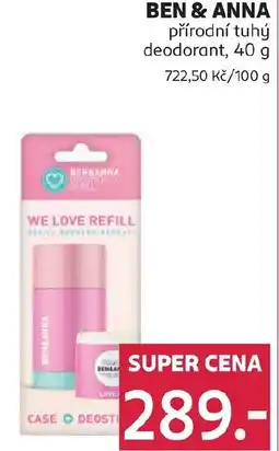 Rossmann BEN & ANNA přírodní tuhý deodorant nabídka