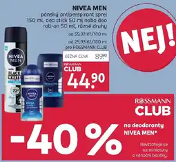 Rossmann NIVEA MEN pánský antiperspirant sprej nabídka