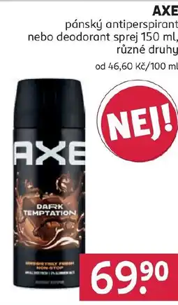 Rossmann AXE pánský antiperspirant nebo deodorant sprej nabídka