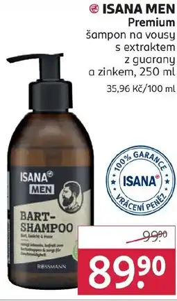 Rossmann ISANA MEN Premium šampon na vousy s extraktem z guarany nabídka