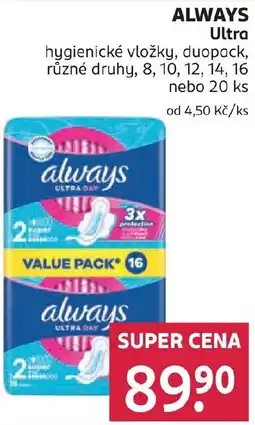 Rossmann ALWAYS Ultra hygienické vložky, duopack nabídka