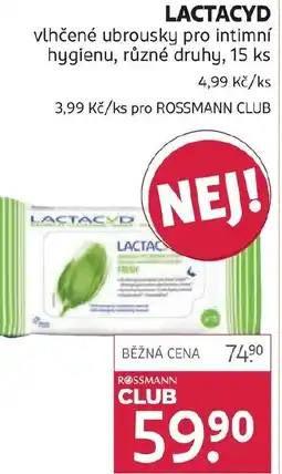 Rossmann LACTACYD vlhčené ubrousky pro intimní hygienu nabídka