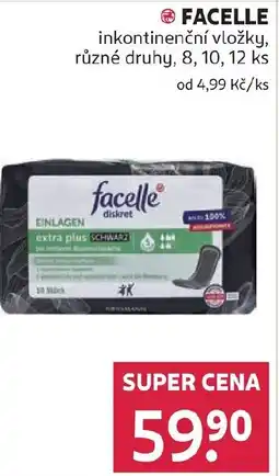 Rossmann FACELLE inkontinenční vložky nabídka
