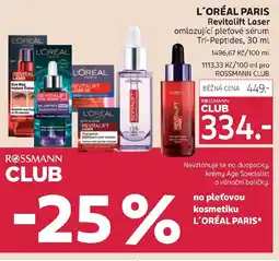 Rossmann L'ORÉAL Revitalift Laser omlazující pleťové sérum Tri-Peptides nabídka