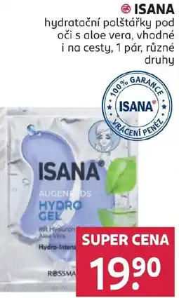 Rossmann ISANA hydratační polštářky pod oči s aloe vera, vhodné i na cesty nabídka