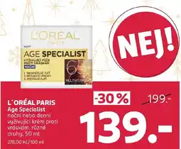 Rossmann L'ORÉAL PARIS Age Specialist noční nebo denní vyživující krém proti vráskám nabídka
