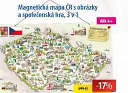 SEVT Magnetická mapa ČR s obrázky a společenská hra, 3 v1 nabídka