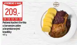 Globus Pečená kachní čtvrtka s červeným zelím a bramborovými knedlíky nabídka