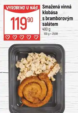 Globus Smažená vinná klobása s bramborovým salátem nabídka