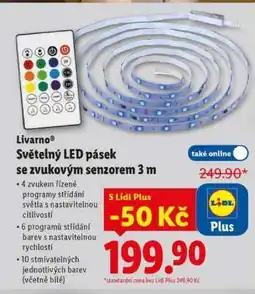 Lidl Livarno Světelný LED pásek se zvukovým senzorem 3 m nabídka