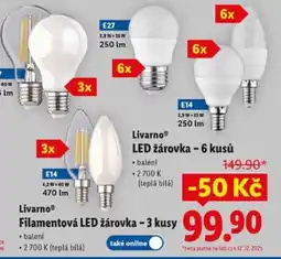 Lidl Livarno LED žárovka – 6 kusů nabídka
