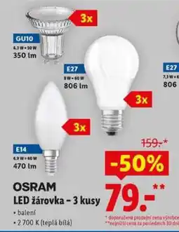 Lidl OSRAM LED žárovka – 3 kusy nabídka