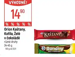 Globus Orion Kaštany, Kofila, Želé v čokoládě nabídka