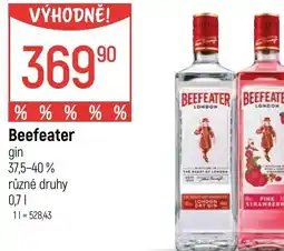 Globus Beefeater gin nabídka
