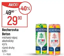 Globus Becherovka Beton míchaný nápoj alkoholický nabídka