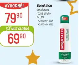 Globus Borotalco deodorant nabídka
