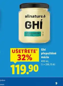 Lidl Ghí přepuštěné máslo nabídka