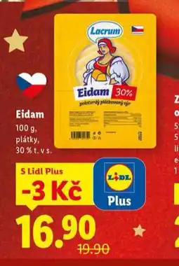Lidl Eidam plátky 30% nabídka