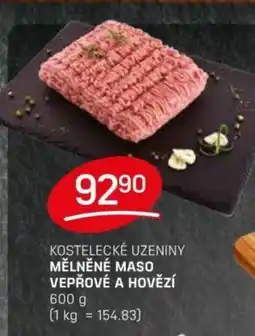 Flop Kostelecké uzeniny Mělněné maso vepřové a hovězí nabídka