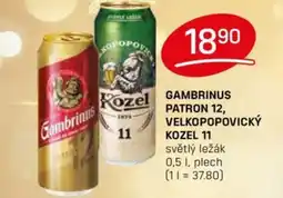 Flop Gambrinus Patron 12, Velkopopovický Kozel 11 nabídka