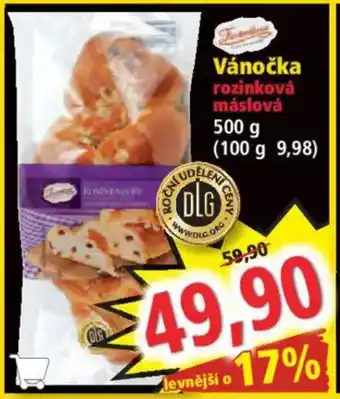 Norma Vánočka rozinková máslová nabídka