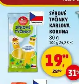 Penny Market SÝROVÉ TYČINKY KARLOVA KORUNA, 80 g nabídka