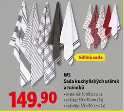 Lidl Sada kuchyňských utěrek a ručníků nabídka
