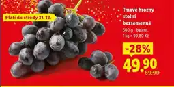 Lidl Tmavé hrozny stolní bezsemenné nabídka