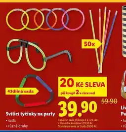 Lidl Svítící tyčinky na party nabídka