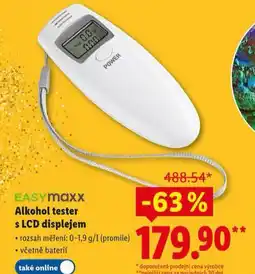 Lidl Alkoholtester s lcd displejem nabídka