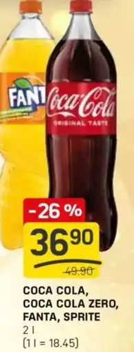 Flop Coca cola, coca cola zero, fanta, sprite nabídka