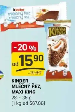 Flop Kinder mléčný řez, maxi king nabídka