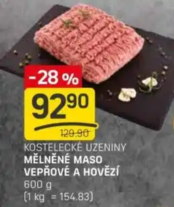 Flop Kostelecké uzeniny mělněné maso vepřové a hovězí nabídka