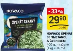 Flop Nowaco špenát se smetanou a česnekem nabídka