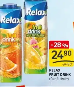 Flop Relax fruit drink nabídka