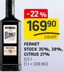 Flop Fernet stock 35%, 38%, citrus 27% nabídka