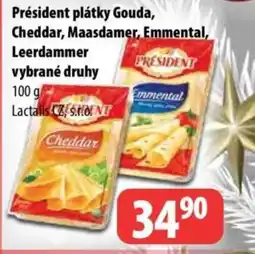 Partner Maloobchodní síť Président plátky Gouda, Cheddar, Maasdamer, Emmental, Leerdammer nabídka