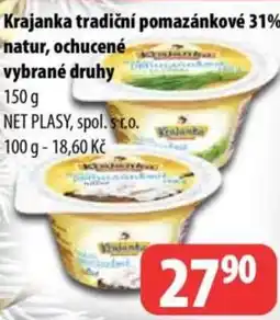 Partner Maloobchodní síť Krajanka tradiční pomazánkové 31% natur, ochucené nabídka