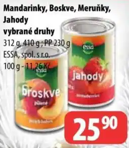 Partner Maloobchodní síť Essa Mandarinky, Boskve, Meruňky, Jahody nabídka