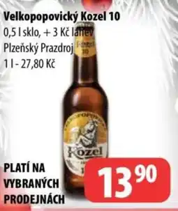 Partner Maloobchodní síť Velkopopovický Kozel 10 nabídka