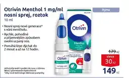 Benu Otrivin Menthol 1 mg/ml nosní sprej, roztok nabídka