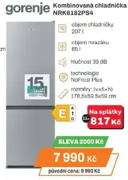 Expert Gorenje Kombinovaná chladnička NRK6182PS4 nabídka