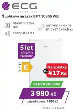 Expert ECG Šuplíkový mrazák EFT 10855 WE nabídka