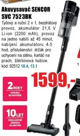 EVA Akuvysavač SENCOR SVC 7523BK nabídka
