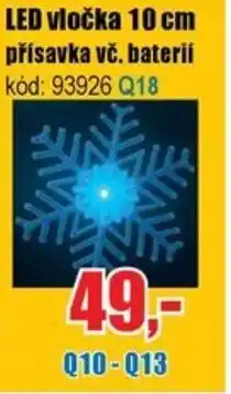 EVA LED vločka 10 cm přísavka vč. baterií nabídka