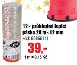 EVA 12× Průhledná lepicí páska 20 m×12 mm nabídka