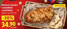 Lidl Máslová vánočka s mandlemi a rozinkami, 350 g nabídka