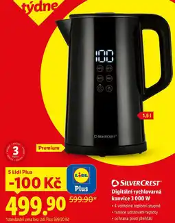 Lidl Digitální rychlovarná konvice 3 000 W nabídka